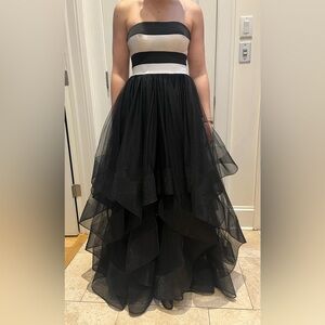 Elegant black and white gown